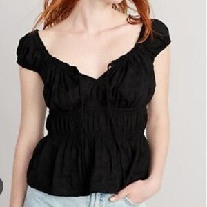 NWT Old Navy short sleeve smock floral eyelet top